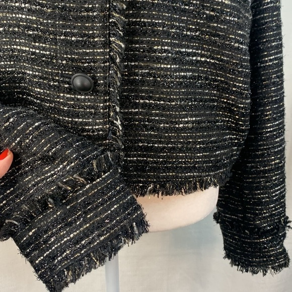 Express Black Tweed Cropped Blazer- NWT - Picture 8 of 16